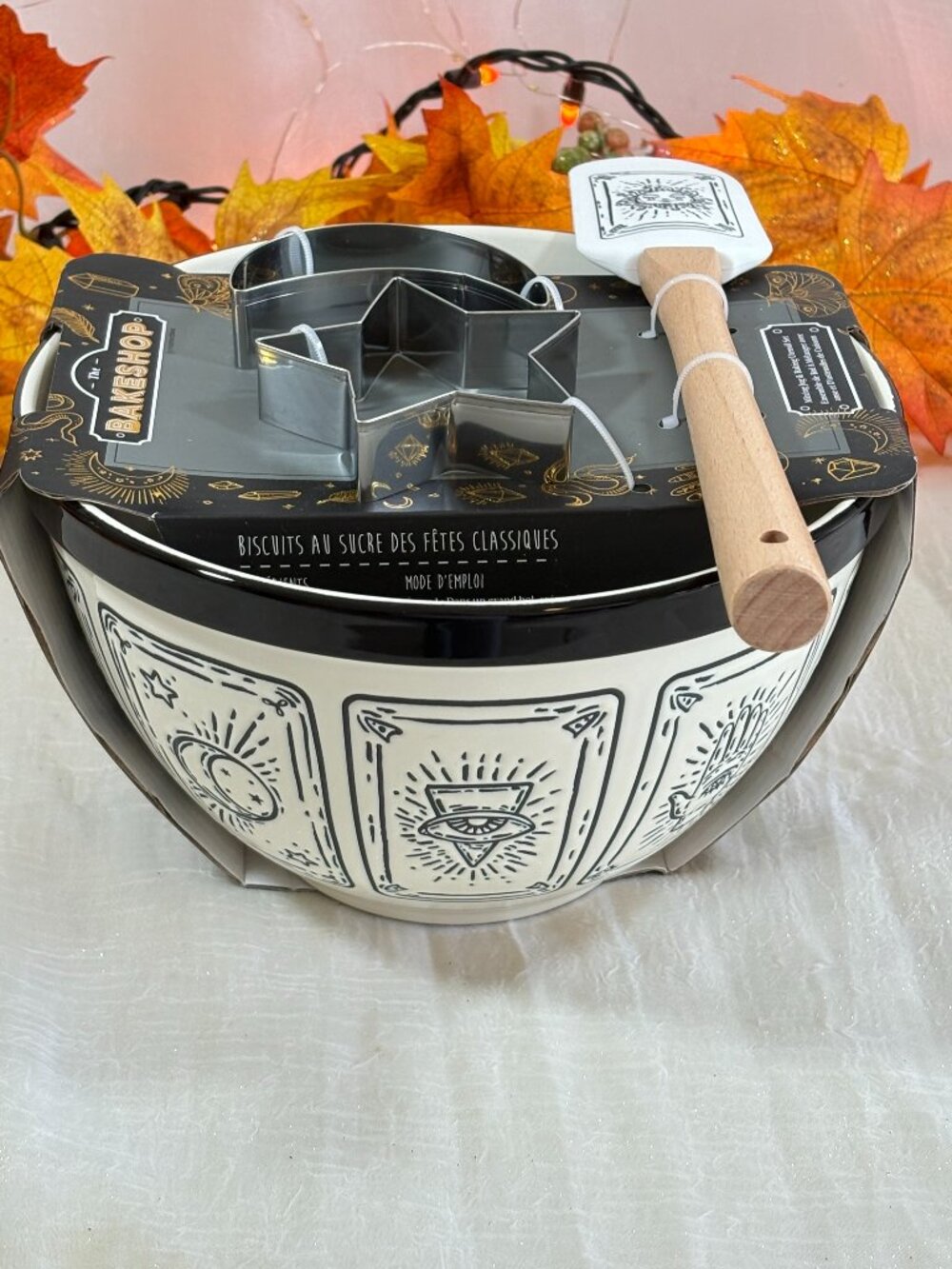 The Bakeshop Halloween Tarot Cards Mixing Bowl & Baking Utensil Set 4PC Set
